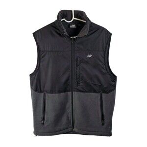 New Balance Men's Small Black Full Zip Sleeveless Vest